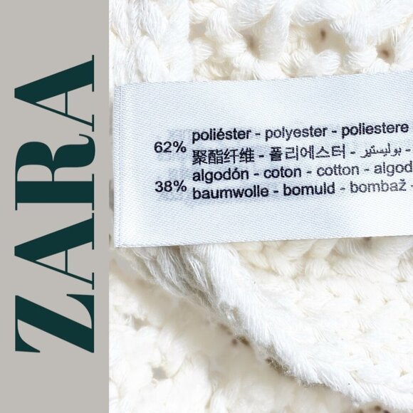 NWOT ZARA OPEN BACK CROPPED CHUNKY KNIT SWEATER, SIZE MEDIUM - Picture 5 of 9